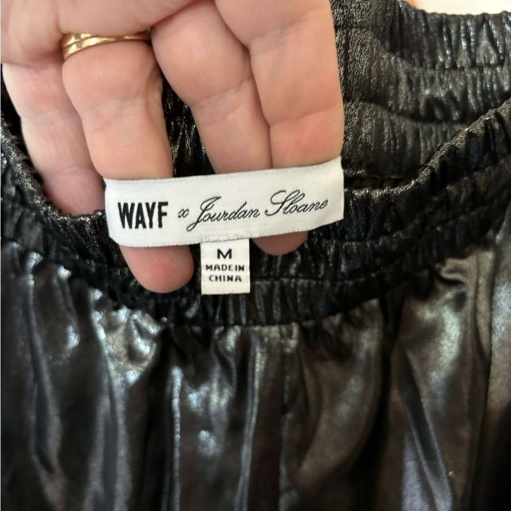 Wayf x Jordan Sloan wide leg metallic pants - Picture 2 of 5